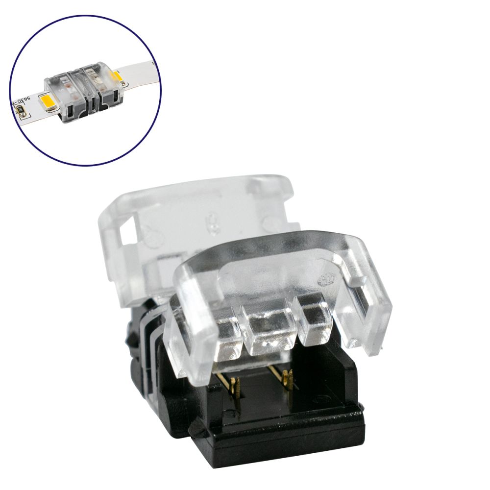 GLOBOSTAR® STRIPCON 70713 Ταχυσύνδεσμος για Μονόχρωμη Ταινία LED 8mm σε 8mm IP20 - Διάφανο - Μ1.3 x Π1.9 x Υ0.8cm