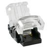GLOBOSTAR® STRIPCON 70716 Ταχυσύνδεσμος για Μονόχρωμη Ταινία LED 8mm σε 2 Καλώδια Αδιάβροχο IP65 - Διάφανο - Μ1.3 x Π2.4 x Υ0.8cm