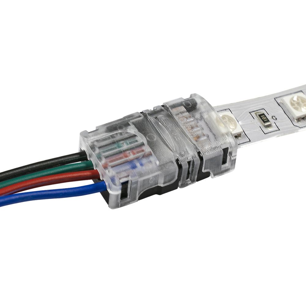 GLOBOSTAR® STRIPCON 70722 Ταχυσύνδεσμος για RGB Ταινία LED 10mm σε 4 Καλώδια IP20 - Διάφανο - Μ1.5 x Π2.4 x Υ0.8cm