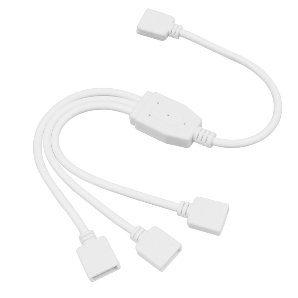 GLOBOSTAR® STRIPCON 70727 Ταχυσύνδεσμος 4 Pin για Ταινία LED RGB σε 3 x 4 Pin Θηλυκούς Σύνδεσμους IP20 - Λευκό - Μ30 x Π1.8 x Υ0.9cm
