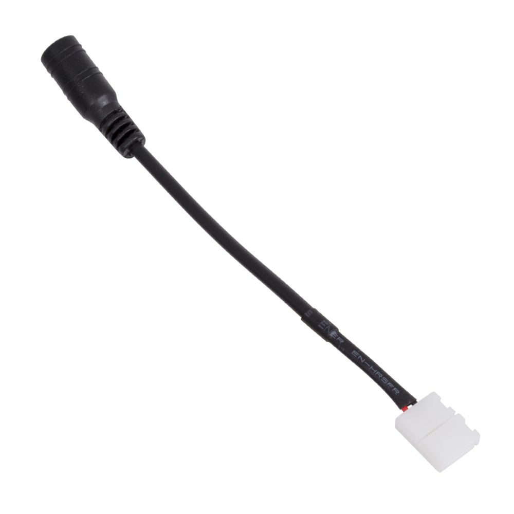 GLOBOSTAR® STRIPCON 70739 Ταχυσύνδεσμος για Μονόχρωμη Ταινία LED 8mm σε DC Jack 5.5x2.1mm Θηλυκό Σύνδεσμο IP20 - Λευκό - Μ15 x Π1.2 x Υ1.2cm