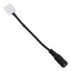 GLOBOSTAR® STRIPCON 70740 Ταχυσύνδεσμος για Μονόχρωμη Ταινία LED 10mm σε DC Jack 5.5x2.1mm Θηλυκό Σύνδεσμο IP20 - Λευκό - Μ15 x Π1.2 x Υ1.2cm