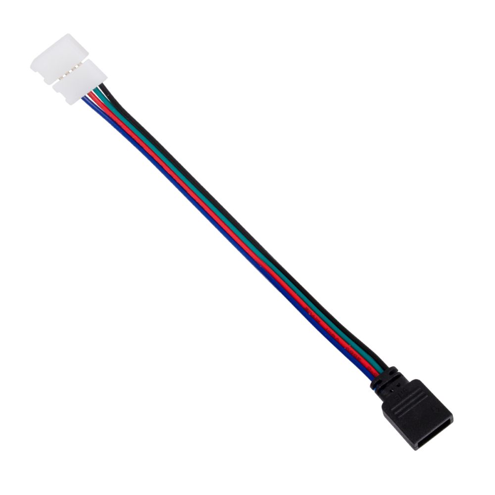 GLOBOSTAR® STRIPCON 70741 Ταχυσύνδεσμος για RGB Ταινία LED 10mm σε 4 Pin Θηλυκό Σύνδεσμο IP20 - Λευκό - Μ17 x Π1.5 x Υ0.4cm