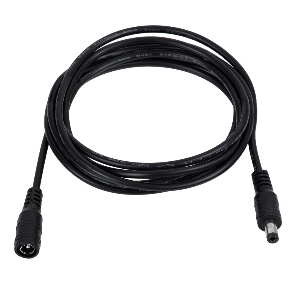 GLOBOSTAR® STRIPDC 70745 Ταχυσύνδεσμος DC Jack 5.5x2.1mm Θηλυκός σε Αρσενικό IP20 - Μαύρο - Μ200 x Π2.1 x Υ2.1cm
