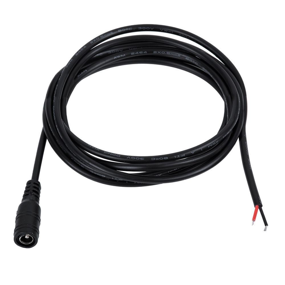 GLOBOSTAR® STRIPDC 70748 Ταχυσύνδεσμος DC Jack 5.5x2.1mm Θηλυκός IP20 - Μαύρο - Μ200 x Π2.1 x Υ2.1cm