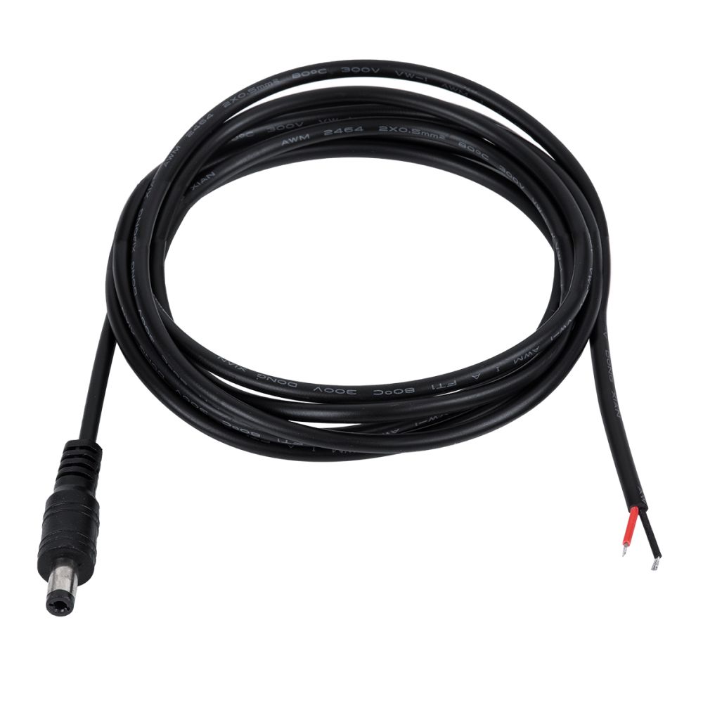 GLOBOSTAR® STRIPDC 70749 Ταχυσύνδεσμος DC Jack 5.5x2.1mm Αρσενικός IP20 - Μαύρο - Μ200 x Π2.1 x Υ2.1cm