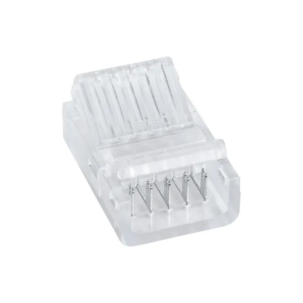 GloboStar® 70757 Ενωτικός Σύνδεσμος για Πολύχρωμη Ταινία LED RGBW 12mm 6 PIN σε Πολύχρωμη Ταινία LED RGBW 12mm 5 PIN Μ2.5 x Π1.5 x Υ1cm Διάφανο