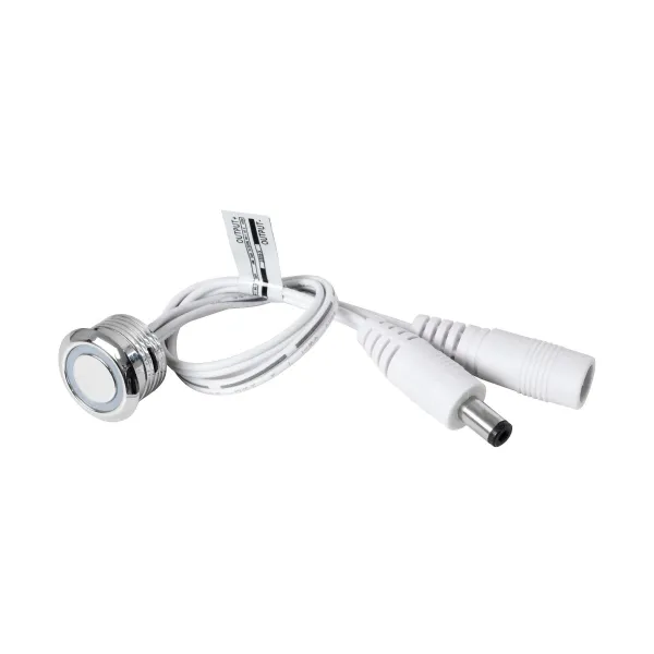 GLOBOSTAR® BUTTON 70793 Φωτιζόμενος Χωνευτός Διακόπτης Αφής On/Off & Push Dimming LED DC 12-24V 1 x 4A 96W Max IP20 Μπλε - Μ2 x Π2 x Υ1.2cm - 2 Χρόνια Εγγύηση