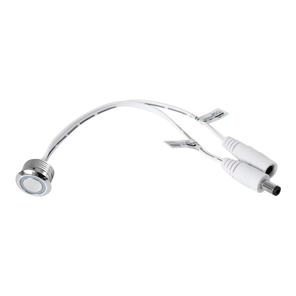 GLOBOSTAR® BUTTON 70793 Φωτιζόμενος Χωνευτός Διακόπτης Αφής On/Off & Push Dimming LED DC 12-24V 1 x 4A 96W Max IP20 Μπλε - Μ2 x Π2 x Υ1.2cm - 2 Χρόνια Εγγύηση