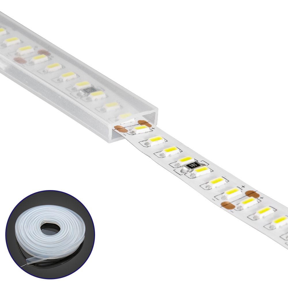 GLOBOSTAR® IPTUBE-A 70900 Κανάλι Σιλικόνης Στεγανοποίησης για Ταινία LED 8mm Αδιάβροχο IP68 - Διάφανο - Μ100 x Π1 x Υ0.4cm
