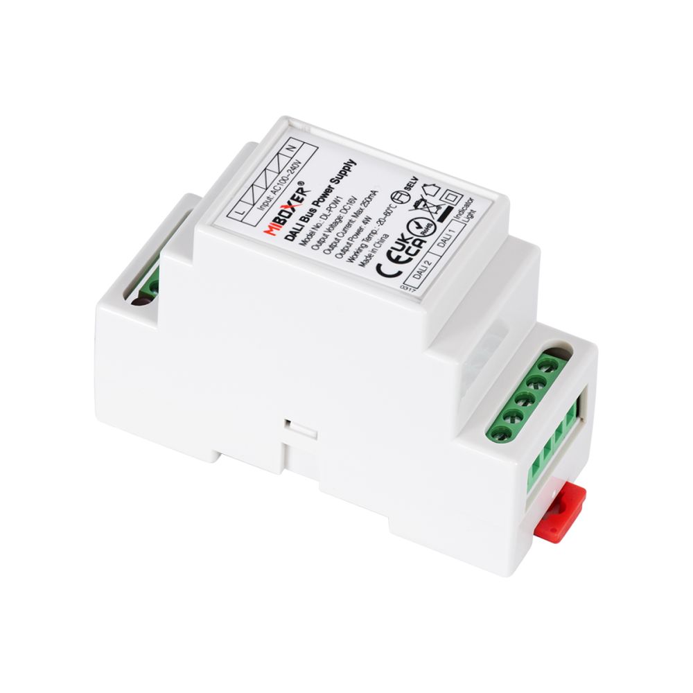 GLOBOSTAR® MiBOXER-DL-POW1 71420 DC DALI BUS Τροφοδοτικό/Μετασχηματιστής SELV Ράγας με 2 x 125mA 2W Κανάλια AC 220-240V σε DC 16V 250mA 4W Max IP20 - DALI BUS - Μ9 x Π3.4 x Υ6cm - 5 Χρόνια Εγγύηση