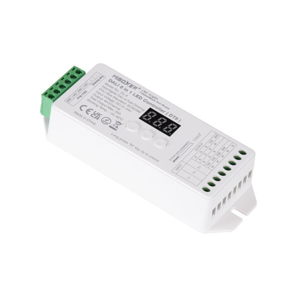 GloboStar® 71423 DL-X Mi-BOXER DC DALI & Push Dimming 5 in 1 High Speed Controller / Dimmer 5 Καναλιών DC 12-24V 5 x 6A 144W - Max 20A 480W - IP20 RGBW+WW Μ13 x Π5 x Υ2.5cm - 5 Years Warranty