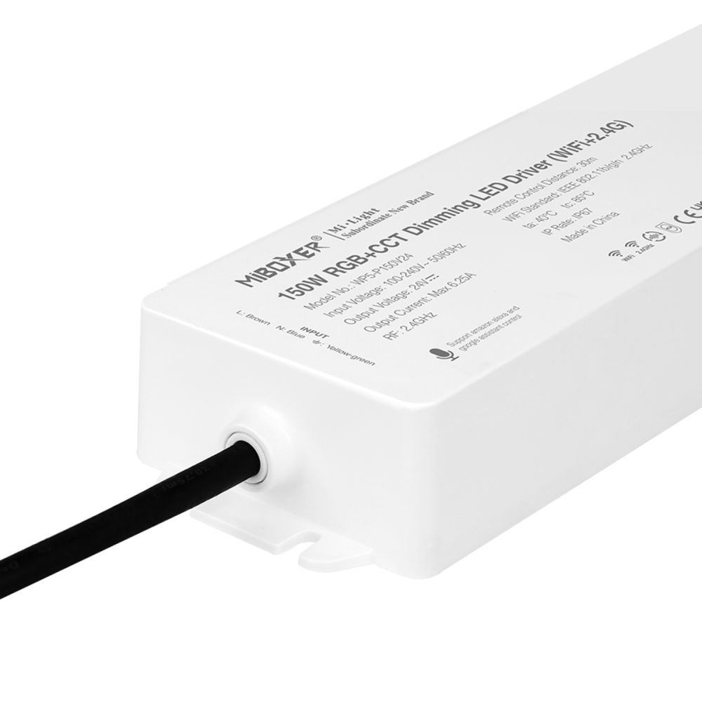 GloboStar® 71442 WP3-P150V24 Mi-BOXER DC Smart Wifi & RF 2.4Ghz Power Supply Τροφοδοτικό SELV & Controller / Dimmer All in One 3 Καναλιών AC100-240V σε DC 24V 3 x 2.1A 50W - Max 6.25A 150W - Αδιάβροχο IP67 RGB Μ22.5 x Π7.3 x Υ3.5cm - 5 Years Warra