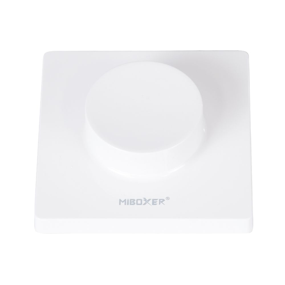 GloboStar® 71443 K1 Mi-BOXER Ασύρματο Επιτοίχιο Χειριστήριο Dimmer RF 2.4Ghz για όλα τα Μονόχρωμα Mi-BOXER Controller DC 3V 1 x CR2032 - IP20 Λευκό Μ8.5 x Π8.5 x Υ2.5cm - 5 Years Warranty