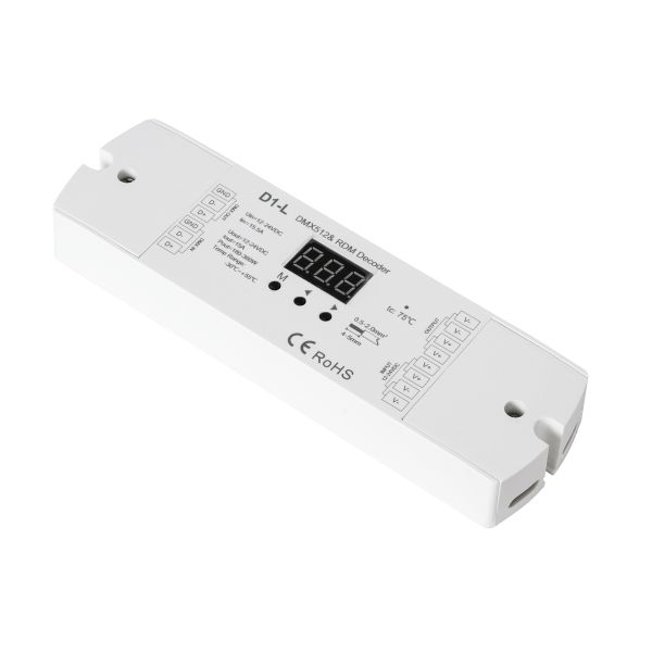 GloboStar® 71446 D1-L SKYDANCE DC DMX & RDM Dimmer High Speed Controller / Decoder 1 Καναλιού DC 12-24V 1 x 15.5A 360W - Max 15.5A 360W - IP20 Μ17 x Π5 x Υ2.5cm - 5 Years Warranty