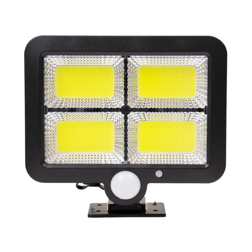 GLOBOSTAR® ZETA 71462 Προβολέας με Ανιχνευτή PIR / Αισθητήρα Κίνησης LED 20W 600lm 120° DC 5V με Φωτοβολταϊκό Panel 5V 1W & Επαναφορτιζόμενη Μπαταρία Li-ion 3.2V 2400mAh Αδιάβροχο IP65 Ψυχρό Λευκό 6000K - Sanan COB Chip - Μαύρο - Μ15 x Π3.5 x Υ13cm - 