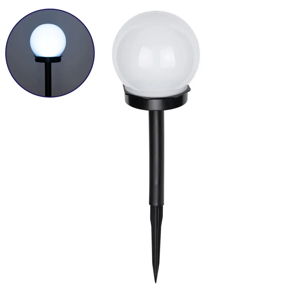 GLOBOSTAR® SOLARGLOBE 71472 Διακοσμητικό Φωτιστικό Κήπου LED 1W 50lm 240° DC 5V με Φωτοβολταϊκό Panel 5V 0.1W & Επαναφορτιζόμενη Μπαταρία Li-ion 3.2V 300mAh Αδιάβροχο IP65 Ψυχρό Λευκό 6000K - Μ10 x Π10 x Υ33cm - 2 Χρόνια Εγγύηση