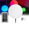 GLOBOSTAR® GARDENGLOW 71475 Μοντέρνο Φωτιστικό Κήπου Μπάλα με IR Ασύρματο Χειριστήριο LED 5W 400lm 360° DC 5V με USB-C με Ενσωματωμένο Φωτοβολταϊκό Panel 6V 1.5W & Επαναφορτιζόμενη Μπαταρία Li-ion 3.7V 3x18650 1800mAh Αδιάβροχο IP54 Πολύχρωμο RGBW Dim