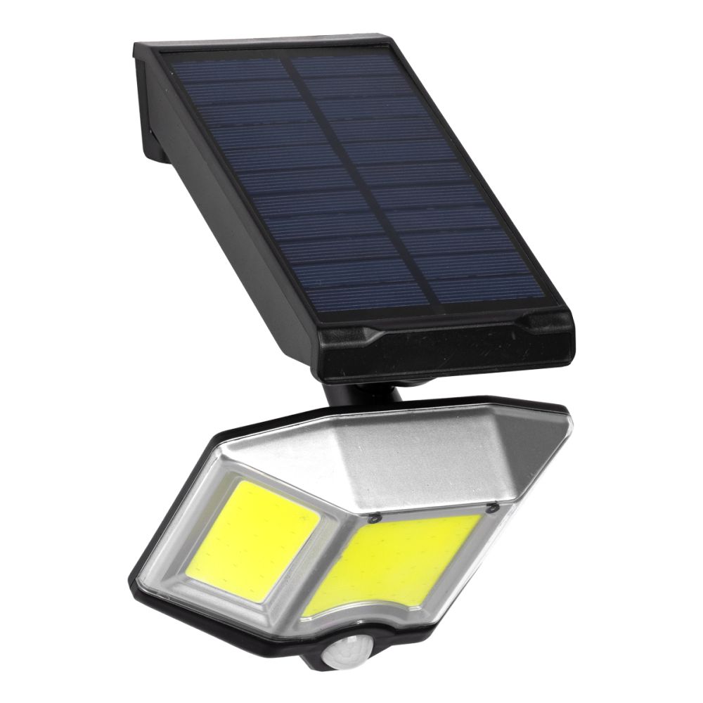 GLOBOSTAR® ORVION 71482 Προβολέας με IR Ασύρματο Χειριστήριο LED 20W 1000lm 120° DC 5V με Φωτοβολταϊκό Panel 5V 1W & Επαναφορτιζόμενη Μπαταρία Li-ion 3.2V 2400mAh Αδιάβροχο IP65 Ψυχρό Λευκό 6000K Dimmable - Sanan COB Chip - Μαύρο - Μ12.5 x Π3.5 x Υ10c