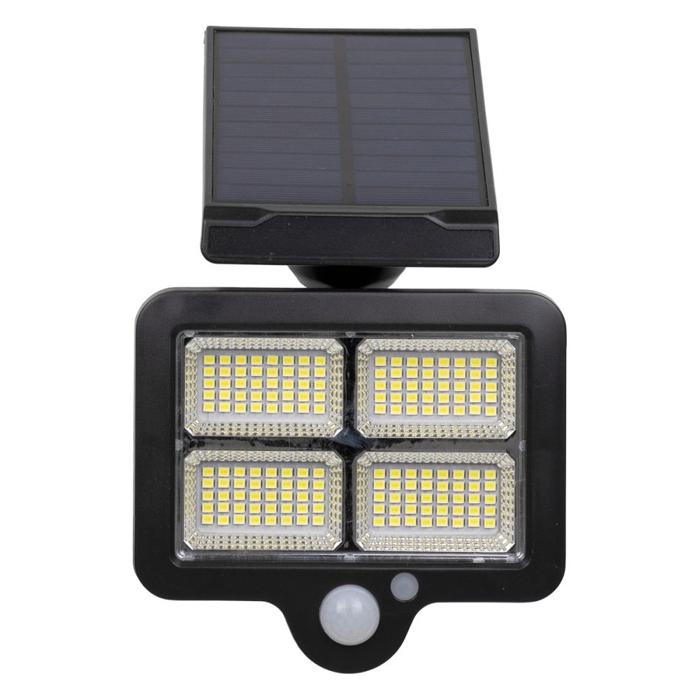 GLOBOSTAR® ORVION 71483 Προβολέας με IR Ασύρματο Χειριστήριο LED 20W 1000lm 120° DC 5V με Φωτοβολταϊκό Panel 5V 1W & Επαναφορτιζόμενη Μπαταρία Li-ion 3.2V 2400mAh Αδιάβροχο IP65 Ψυχρό Λευκό 6000K Dimmable - Sanan SMD Chip - Μαύρο - Μ12.5 x Π3.5 x Υ10c
