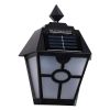 GloboStar® 71494 Αυτόνομο Ηλιακό Φωτιστικό Τοίχου Μαύρο LED SMD 1W 40lm με Ενσωματωμένη Μπαταρία 600mAh - Φωτοβολταϊκό Πάνελ με Αισθητήρα Ημέρας-Νύχτας IP65 Ψυχρό Λευκό 6000K