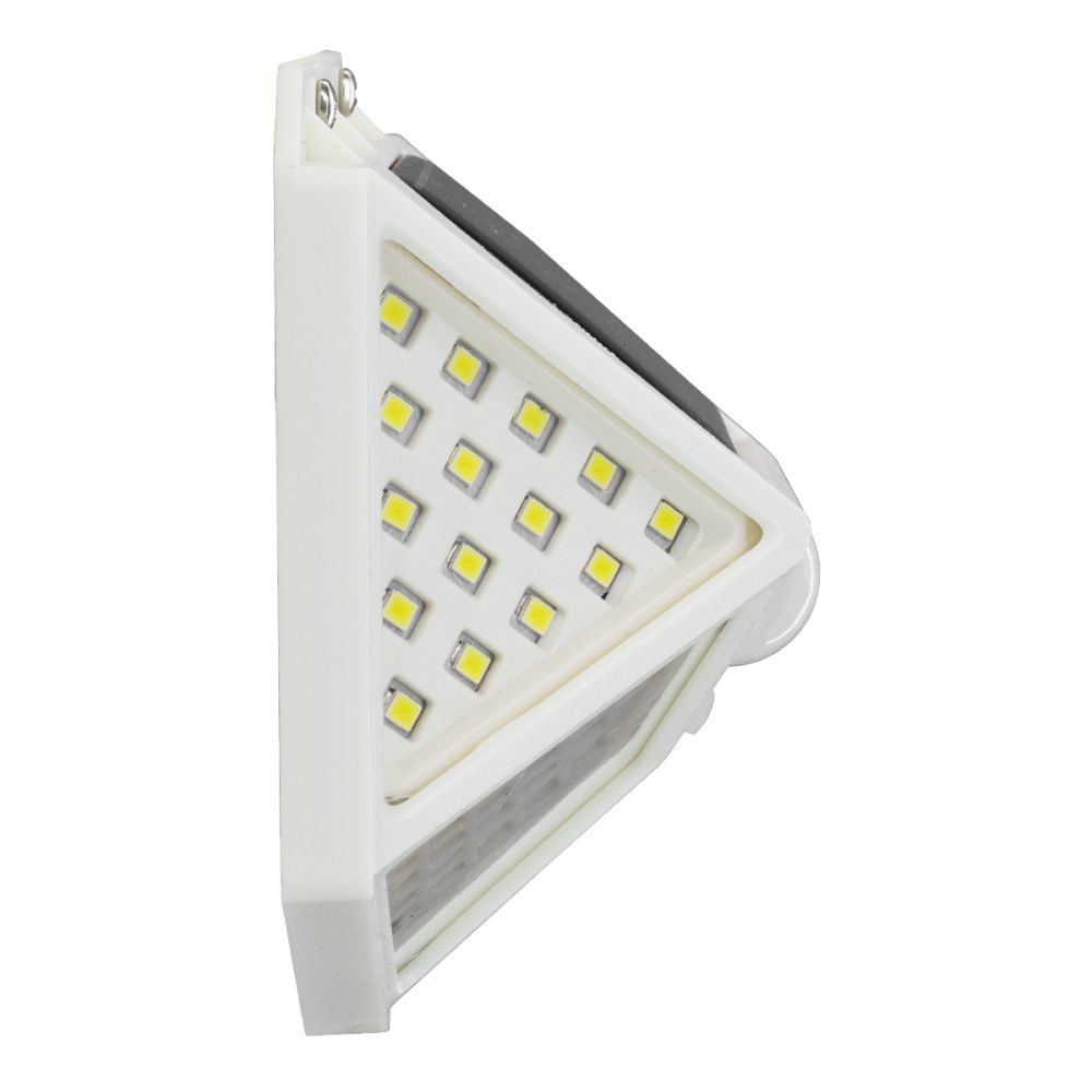 GLOBOSTAR® NOVAQ 71498 Προβολέας με Ανιχνευτή PIR / Αισθητήρα Κίνησης LED 10W 500lm 180° DC 5V με Φωτοβολταϊκό Panel 5V 0.3W & Επαναφορτιζόμενη Μπαταρία Li-ion 3.2V 1200mAh Αδιάβροχο IP65 Ψυχρό Λευκό 6000K - Sanan SMD Chip - Λευκό - Μ13.6 x Π5.2 x Υ9.