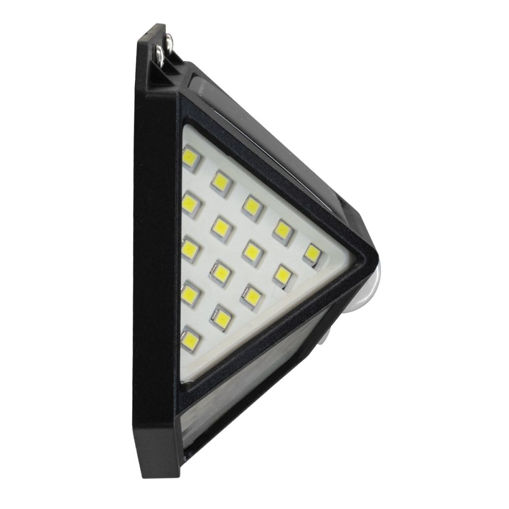 GLOBOSTAR® NOVAQ 71499 Προβολέας με Ανιχνευτή PIR / Αισθητήρα Κίνησης LED 10W 500lm 180° DC 5V με Φωτοβολταϊκό Panel 5V 0.3W & Επαναφορτιζόμενη Μπαταρία Li-ion 3.2V 1200mAh Αδιάβροχο IP65 Ψυχρό Λευκό 6000K - Sanan SMD Chip - Μαύρο - Μ13.6 x Π5.2 x Υ9.
