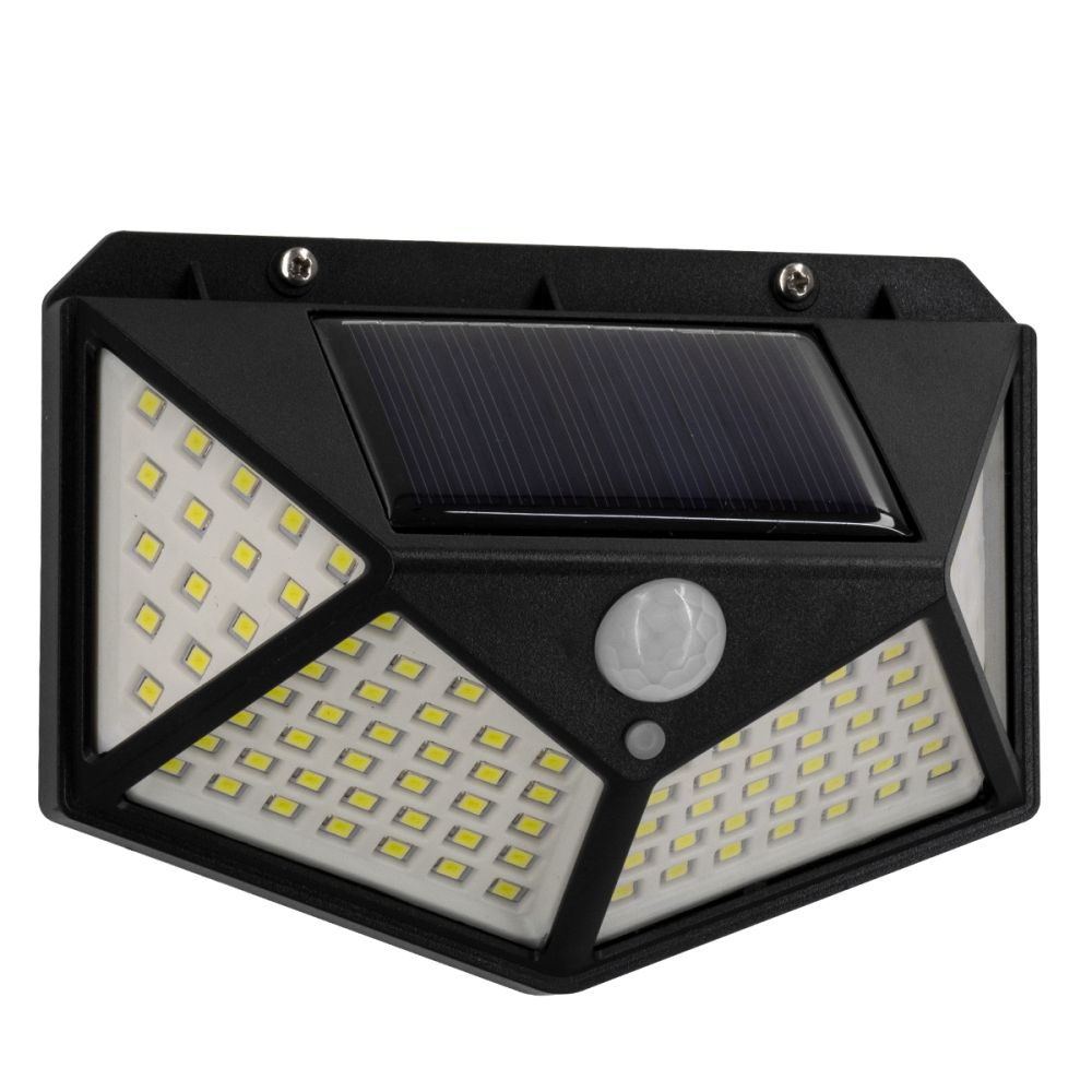 GLOBOSTAR® NOVAQ 71499 Προβολέας με Ανιχνευτή PIR / Αισθητήρα Κίνησης LED 10W 500lm 180° DC 5V με Φωτοβολταϊκό Panel 5V 0.3W & Επαναφορτιζόμενη Μπαταρία Li-ion 3.2V 1200mAh Αδιάβροχο IP65 Ψυχρό Λευκό 6000K - Sanan SMD Chip - Μαύρο - Μ13.6 x Π5.2 x Υ9.