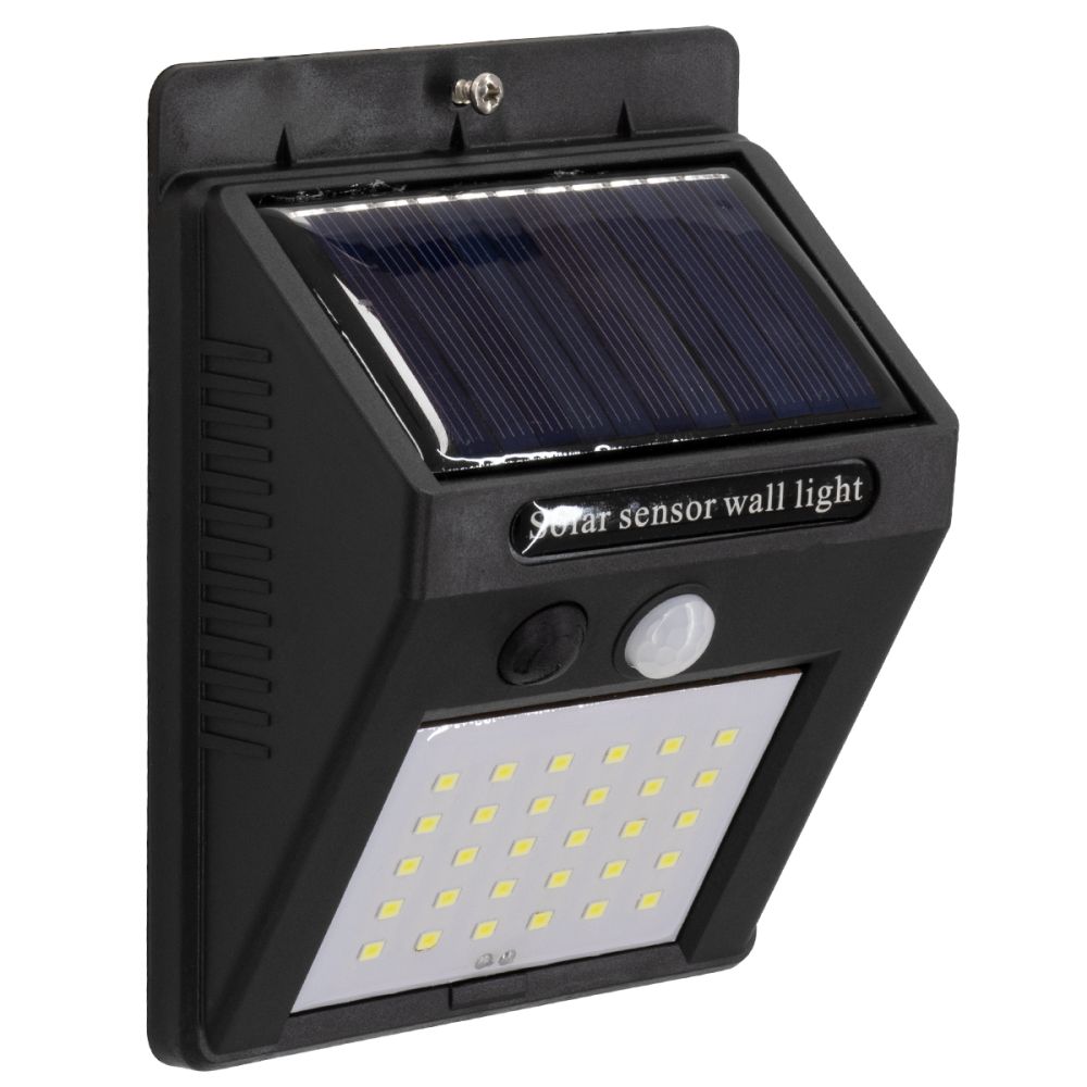 GLOBOSTAR® VELION 71500 Προβολέας με Ανιχνευτή PIR / Αισθητήρα Κίνησης LED 6W 300lm 120° DC 5V με Φωτοβολταϊκό Panel 5V 0.3W & Επαναφορτιζόμενη Μπαταρία Li-ion 3.2V 1200mAh Αδιάβροχο IP65 Ψυχρό Λευκό 6000K - Sanan SMD Chip - Μαύρο - Μ9.6 x Π4.8 x Υ12.
