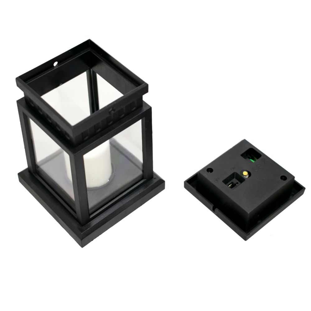 GLOBOSTAR® LANTERNIA 71506 Διακοσμητικό Φαναράκι LED 1W 50lm 180° DC 5V με Φωτοβολταϊκό Panel 5V 0.1W & Επαναφορτιζόμενη Μπαταρία Li-ion 3.2V 120mAh Αδιάβροχο IP65 Ultra Θερμό Λευκό 1600K - Μ9 x Π9 x Υ12.5cm - 1 Χρόνο Εγγύηση