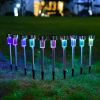 GLOBOSTAR® SOLARDECOR 71522 Διακοσμητικό Φωτιστικό Κήπου LED 1W 30lm 180° DC 5V με Φωτοβολταϊκό Panel 5V 0.1W & Επαναφορτιζόμενη Μπαταρία Li-ion 3.2V 600mAh Αδιάβροχο IP65 Πολύχρωμο RGB - Πακέτο 10 Τεμαχίων - Μ5.5 x Π5.5 x Υ36.5cm - 2 Χρόνια Εγγύηση