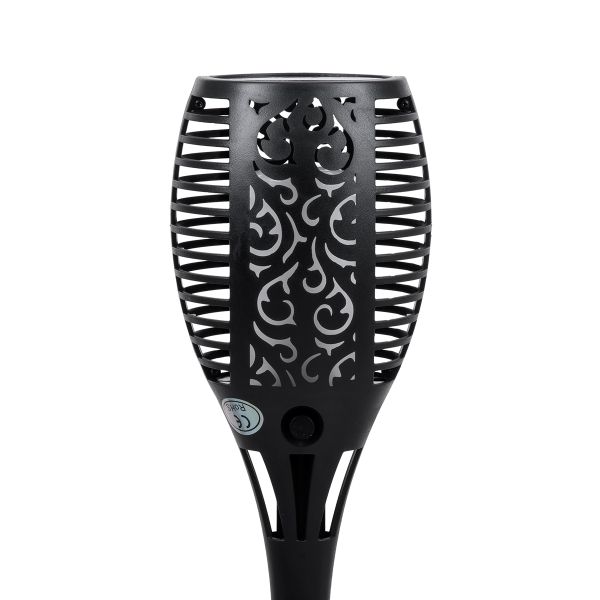 GloboStar® 71528 Αυτόνομο Ηλιακό Φωτιστικό LED SMD 4W 200lm με Ενσωματωμένη Μπαταρία 800mAh - Φωτοβολταϊκό Πάνελ - Αισθητήρα Ημέρας-Νύχτας Φαναράκι Κήπου - Εφέ Φλόγας Διακοσμητικό Αυτόνομο Αδιάβροχο IP65 1500-2000K Φ9.5 x Υ60cm