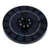 GLOBOSTAR® FOUNTAIN 71533 Διακοσμητικό Συντριβάνι LED 3W 90lm 120° DC 5V με Φωτοβολταϊκό Panel 5V 0.2W & Επαναφορτιζόμενη Μπαταρία Li-ion 3.2V 1500mAh Αδιάβροχο IP68 Πολύχρωμο RGB - Sanan Diode Chip - Μαύρο - 4 Μπέκ Ψεκασμού - Μ18 x Π18 x Υ8cm - 1 Χρό