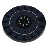 GLOBOSTAR® FOUNTAIN 71533 Διακοσμητικό Συντριβάνι LED 3W 90lm 120° DC 5V με Φωτοβολταϊκό Panel 5V 0.2W & Επαναφορτιζόμενη Μπαταρία Li-ion 3.2V 1500mAh Αδιάβροχο IP68 Πολύχρωμο RGB - Sanan Diode Chip - Μαύρο - 4 Μπέκ Ψεκασμού - Μ18 x Π18 x Υ8cm - 1 Χρό
