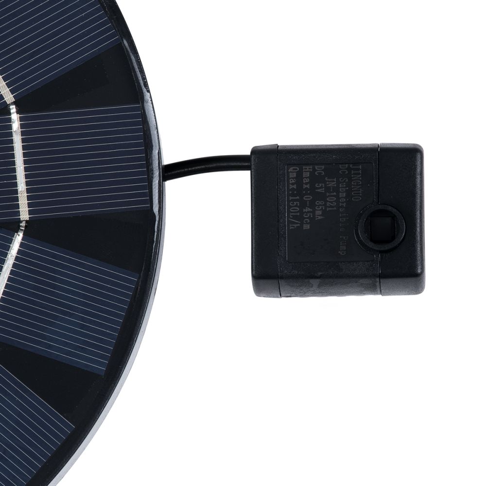 GLOBOSTAR® FOUNTAIN 71533 Διακοσμητικό Συντριβάνι LED 3W 90lm 120° DC 5V με Φωτοβολταϊκό Panel 5V 0.2W & Επαναφορτιζόμενη Μπαταρία Li-ion 3.2V 1500mAh Αδιάβροχο IP68 Πολύχρωμο RGB - Sanan Diode Chip - Μαύρο - 4 Μπέκ Ψεκασμού - Μ18 x Π18 x Υ8cm - 1 Χρό