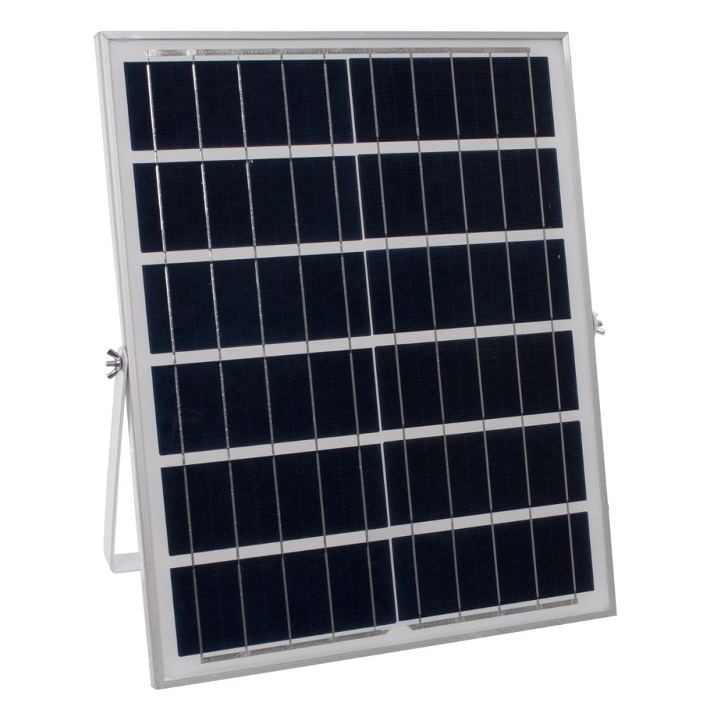 GLOBOSTAR® HERMES 71556 Προβολέας με IR Ασύρματο Χειριστήριο LED 60W 3000lm 120° DC 5V με Φωτοβολταϊκό Panel 5V 12W & Επαναφορτιζόμενη Μπαταρία Li-ion 3.2V 10000mAh Αδιάβροχο IP66 Ψυχρό Λευκό 6000K Dimmable - Sanan SMD Chip - Μαύρο - Μ26.5 x Π22 x Υ6.