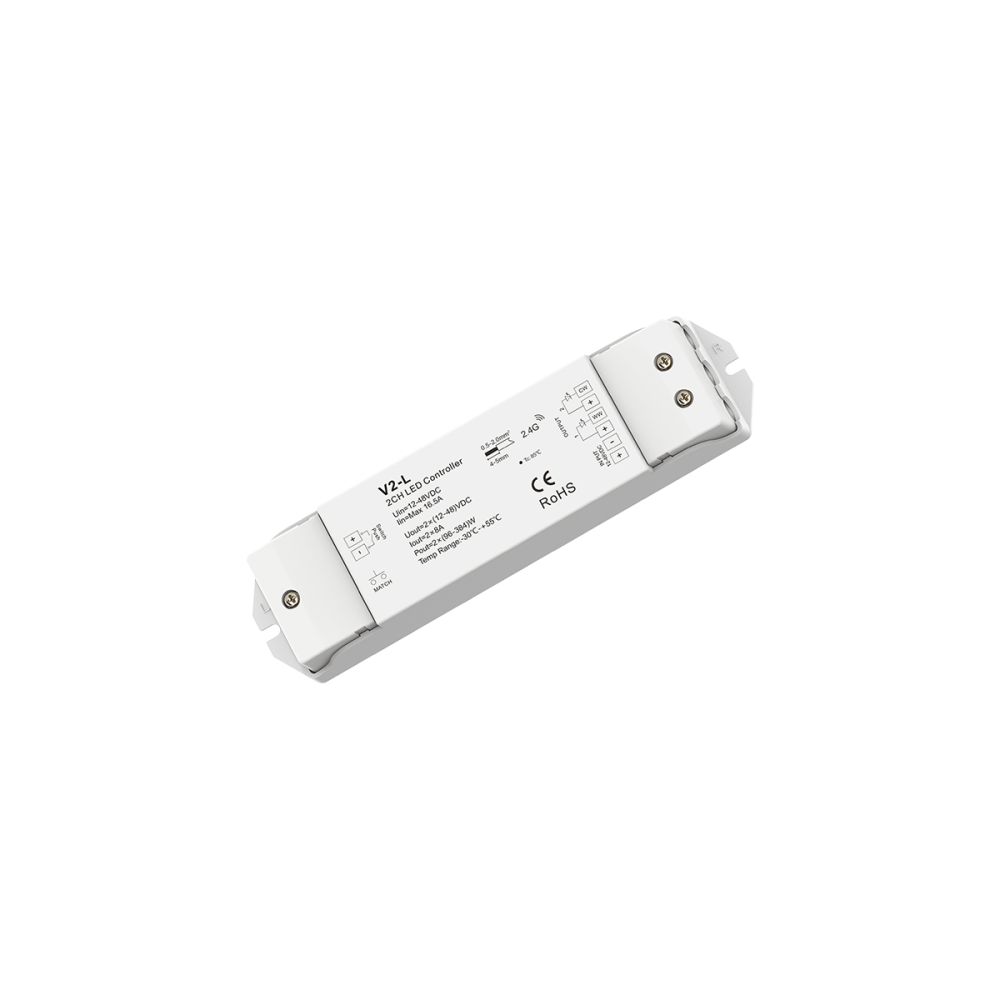 GloboStar® 71565 V2-L SKYDANCE DC RF 2.4Ghz Dimmer High Speed Controller & Push Dimming 2 Κανάλια DC 12-48V 2 x 8A 384W - Max 16.5A 384W - IP20 Μ17.5 x Π4.5 x Υ2.5cm - 5 Years Warranty