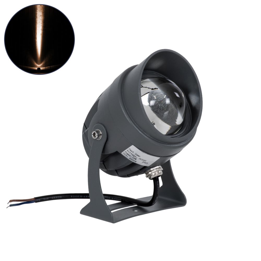GLOBOSTAR® SPOTXENIA 90696 Αρχιτεκτονικό Σποτ Φωτισμου με Αντιθαμβωτική Γρίλια LED 16W 1680lm 3° DC 24V Αδιάβροχο IP65 Ultra Θερμό Λευκό 2200K Dimmable - Bridgelux COB Chip - Γκρι Ανθρακί Ματ - Μ9 x Π9 x Υ12cm - 3 Χρόνια Εγγύηση