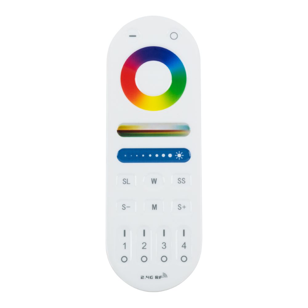 GLOBOSTAR® MiBoxer-FUT092 73007 RF 2.4G Ασύρματο Χειριστήριο Αφής 4 Ζωνών για όλα τα Πολύχρωμα RGBW+WW MiBoxer & MiLight Controller DC3V 2 x AAA IP20 - RF 2.4G - Μ15 x Π5 x Υ1.7cm - 3 Χρόνια Εγγύηση