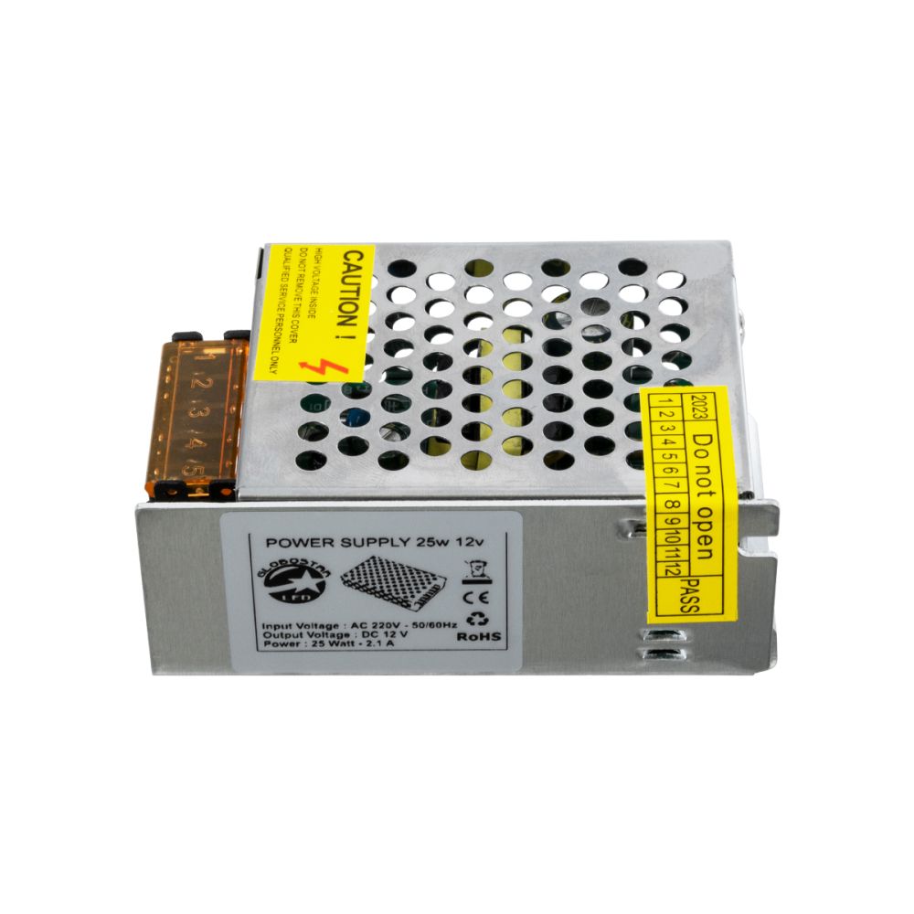 GLOBOSTAR® LUMIVOLT 73032 Τροφοδοτικό/Μετασχηματιστής PELV 25W 2.1A DC 12V IP20 - AC 220-240V σε DC 12V / Ρυθμιζόμενo από DC 10.8V έως DC 13.2V - Μ8.7 x Π5.8 x Υ3.4cm - 3 Χρόνια Εγγύηση