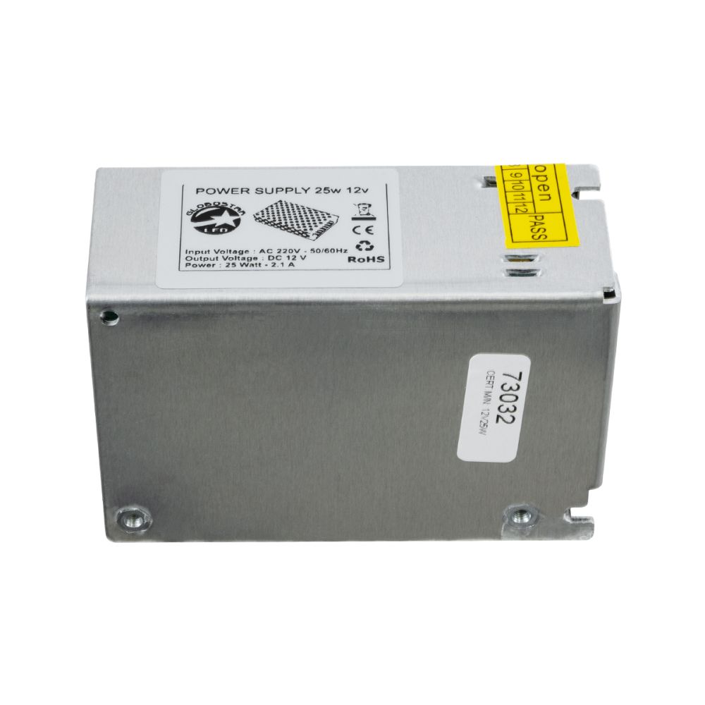 GLOBOSTAR® LUMIVOLT 73032 Τροφοδοτικό/Μετασχηματιστής PELV 25W 2.1A DC 12V IP20 - AC 220-240V σε DC 12V / Ρυθμιζόμενo από DC 10.8V έως DC 13.2V - Μ8.7 x Π5.8 x Υ3.4cm - 3 Χρόνια Εγγύηση