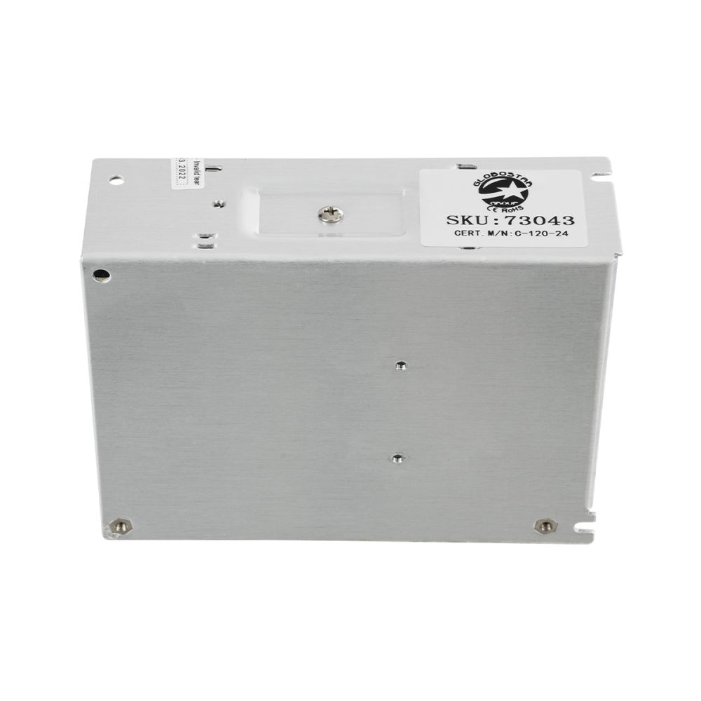GLOBOSTAR® LUMIVOLT 73043 Τροφοδοτικό/Μετασχηματιστής PELV 120W 5A DC 24V IP20 - AC 220-240V σε DC 24V / Ρυθμιζόμενo από DC 22.5V έως DC 25.5V - Μ13 x Π10 x Υ4cm - 3 Χρόνια Εγγύηση