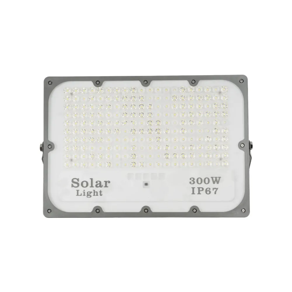 GLOBOSTAR® LUMOVOX 73069 Προβολέας LED 300W 15000lm 120° DC 5V με Φωτοβολταϊκό Panel 5V 20W & Επαναφορτιζόμενη Μπαταρία Li-ion 3.2V 15000mAh Αδιάβροχο IP67 Ψυχρό Λευκό 6000K - 360 x SMD2835 Sanan Chip - Γκρι Ανθρακί - Μ37 x Π7.5 x Υ27cm - 2 Χρόνια Εγγ