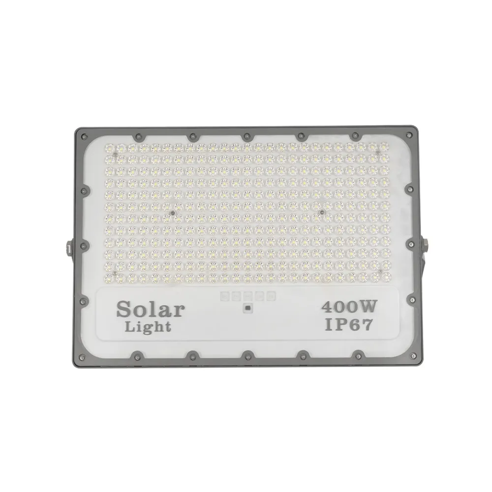 GLOBOSTAR® LUMOVOX 73070 Προβολέας LED 400W 20000lm 120° DC 5V με Φωτοβολταϊκό Panel 5V 25W & Επαναφορτιζόμενη Μπαταρία Li-ion 3.2V 20000mAh Αδιάβροχο IP67 Ψυχρό Λευκό 6000K - 400 x SMD2835 Sanan Chip - Γκρι Ανθρακί - Μ45 x Π7.5 x Υ30.5cm - 2 Χρόνια Ε
