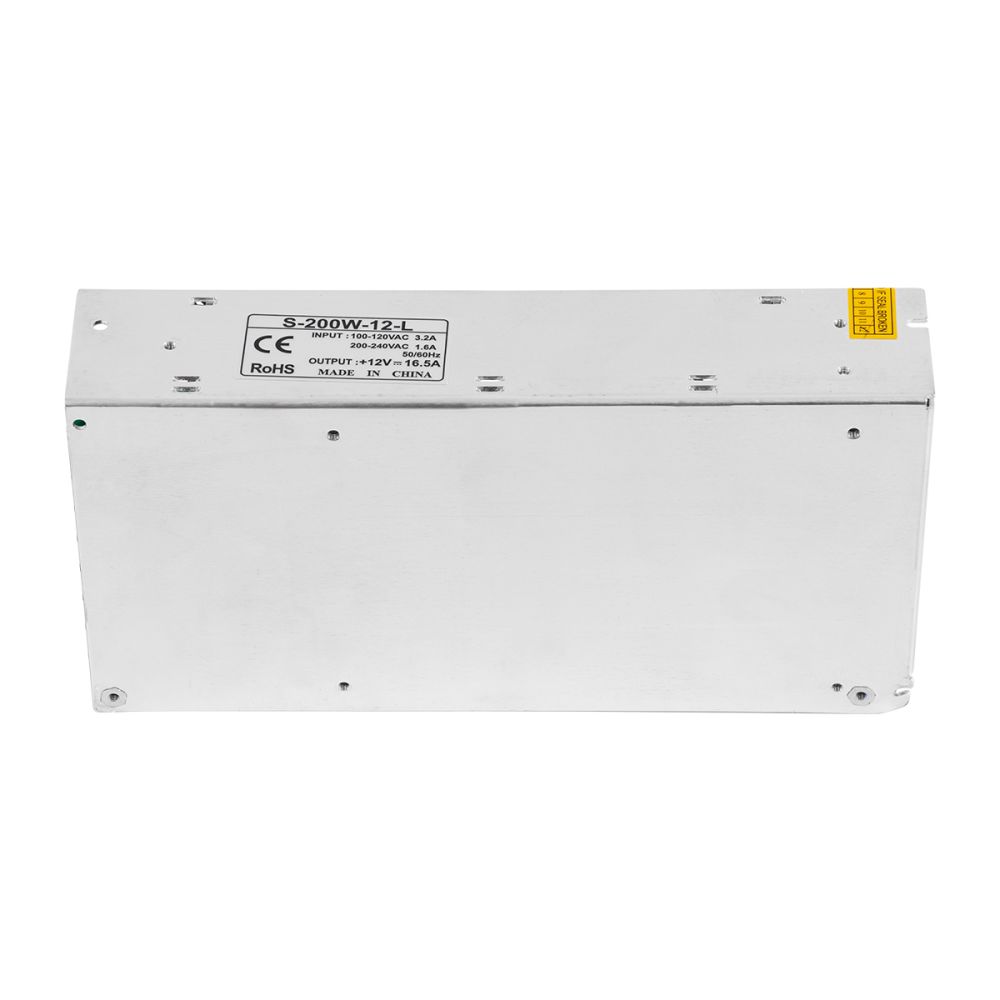 GloboStar® 73091 Μεταλλικό Τροφοδοτικό PELV TRIAC DIMMABLE για Προϊόντα LED 200W 16.66A - AC 220-240V σε DC από 0.5V (0%) σε 12V (100%) - IP20 L20 x W9 x H4.5cm - 3 Χρόνια Εγγύηση