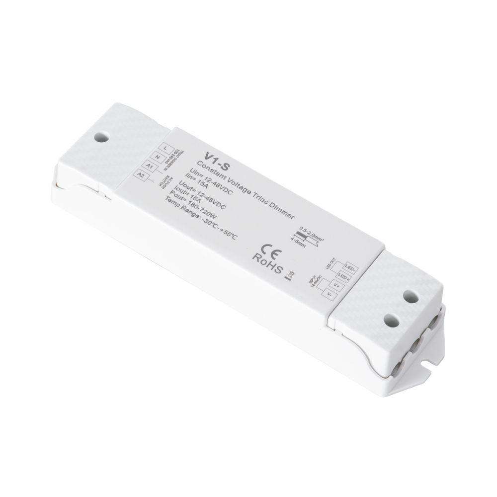 GLOBOSTAR® SKYDANCE-V1-S 73127DC Triac & Push Dimmer CV Τροφοδοτικό/Μετασχηματιστής SELV με 1 x 15A 720W Κανάλι AC 220-240V σε DC 12-48V 15A 720W Max IP20 - Triac & Push Dimming - Μ17.5 x Π4.5 x Υ2.5cm - 5 Χρόνια Εγγύηση