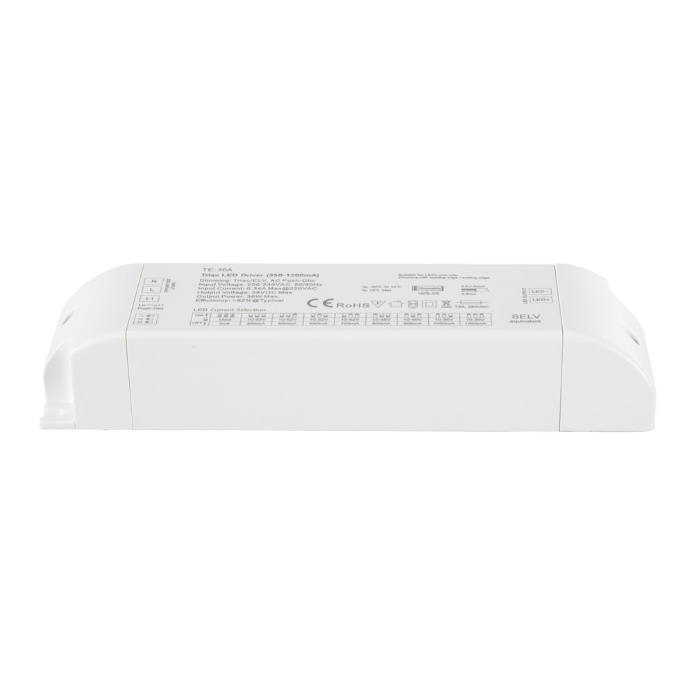 GLOBOSTAR® SKYDANCE-TE-36A 73135 DC Triac & Push Dimmer CC Τροφοδοτικό/Μετασχηματιστής SELV με 1 x 320-1200mA 36W Κανάλι AC 220-240V σε DC 10-52V 1200mA 36W Max IP20 - Triac & Push Dimming - Μ17.5 x Π4.4 x Υ3cm - 5 Χρόνια Εγγύηση