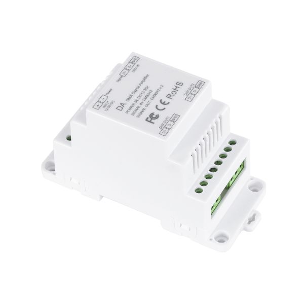 GloboStar® 73137 DA SKYDANCE DC DMX512 Signal Amplifier Din Rail Ράγας 2 Καναλιών DC 12-48V - IP20  Μ11.5 x Π5 x Υ6.5cm - 5 Χρόνια Εγγύηση