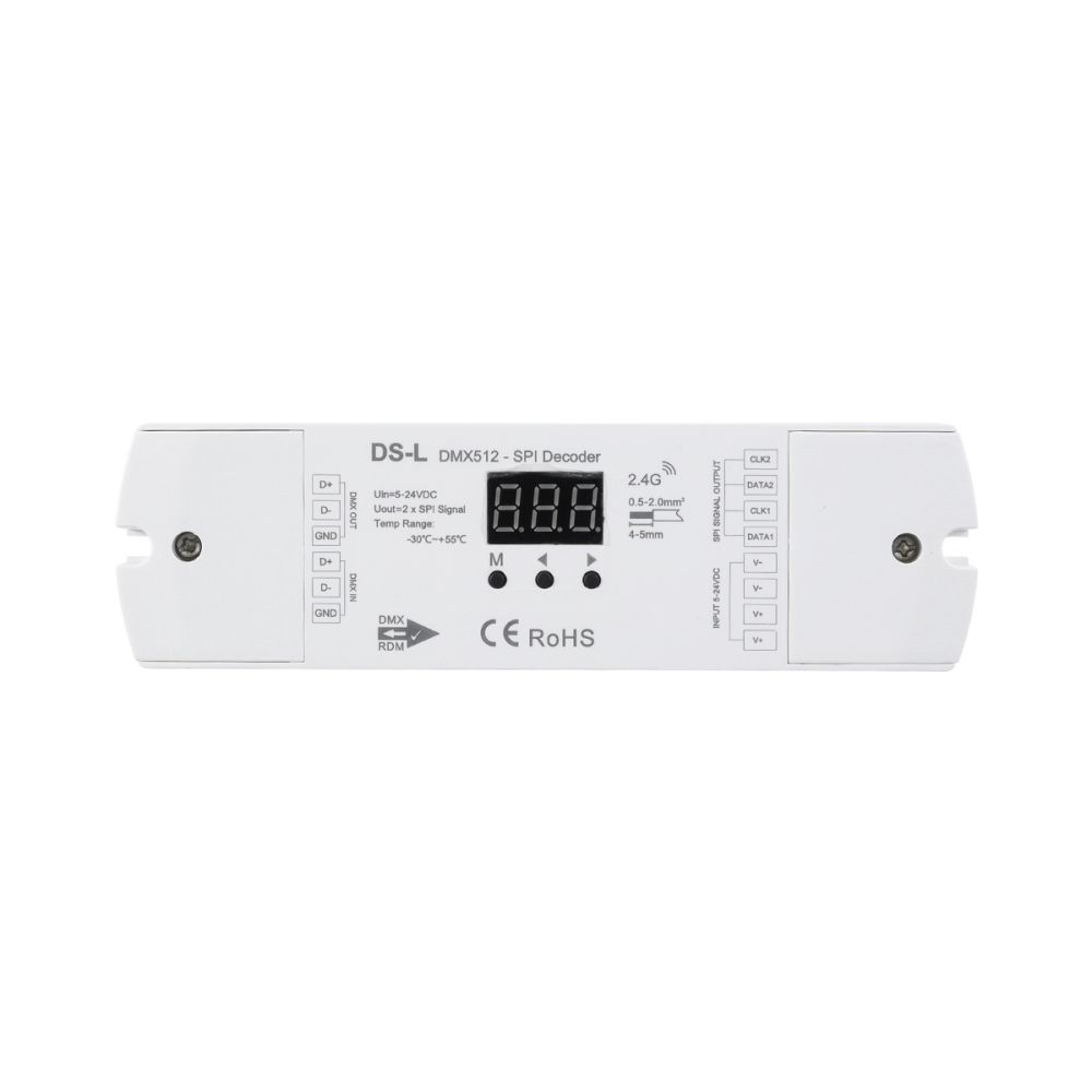 GloboStar® 73142 DS-L SKYDANCE DC RF 2.4Ghz DMX512 to SPI Decoder DC 5-24V - IP20  Μ17 x Π5 x Υ2.5cm - 5 Χρόνια Εγγύηση