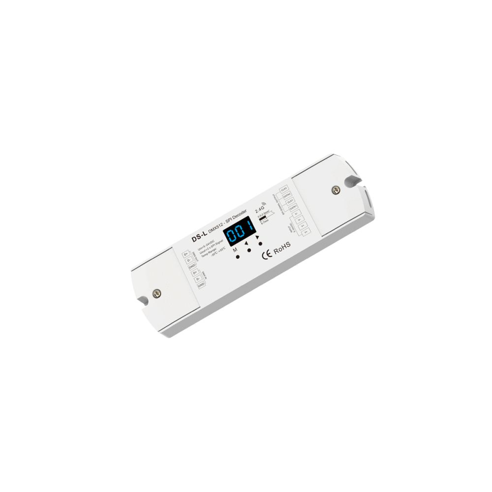 GloboStar® 73142 DS-L SKYDANCE DC RF 2.4Ghz DMX512 to SPI Decoder DC 5-24V - IP20  Μ17 x Π5 x Υ2.5cm - 5 Χρόνια Εγγύηση